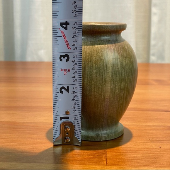VTG Carved Stone Marble Miniature Bud Vase 4” Tall Green Earth Tone Natural - Picture 14 of 16